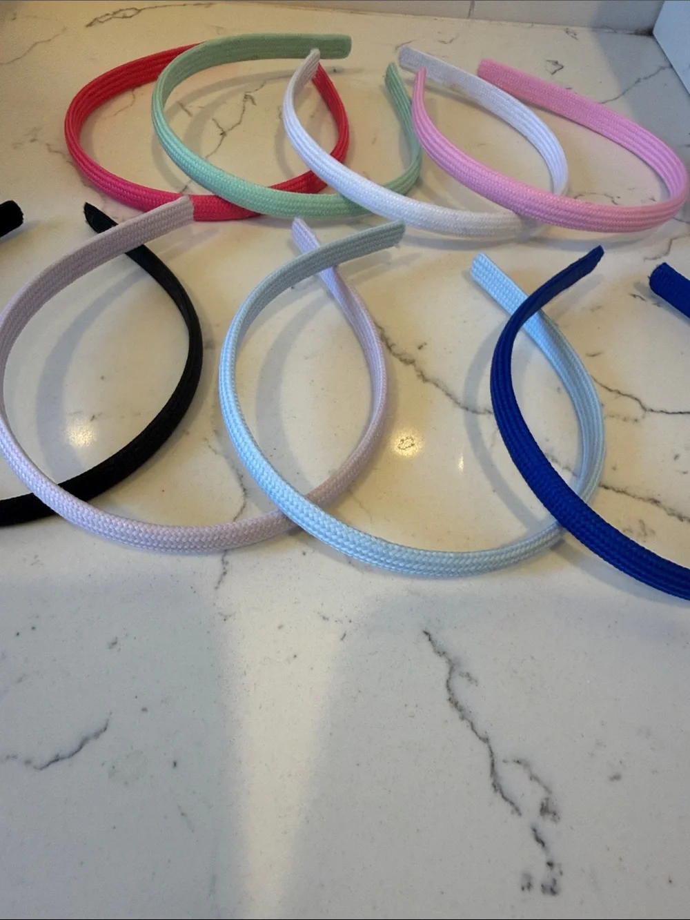 Assorted Solid Color Padded Headbands - Set of 8